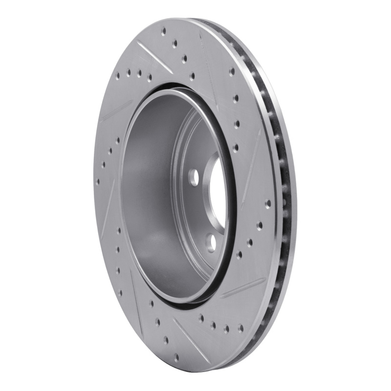 Chrysler 300 Brake Rotor (1) - Rear Left - R1 Concepts - Drilled & Slotted - Silver - `05-`23